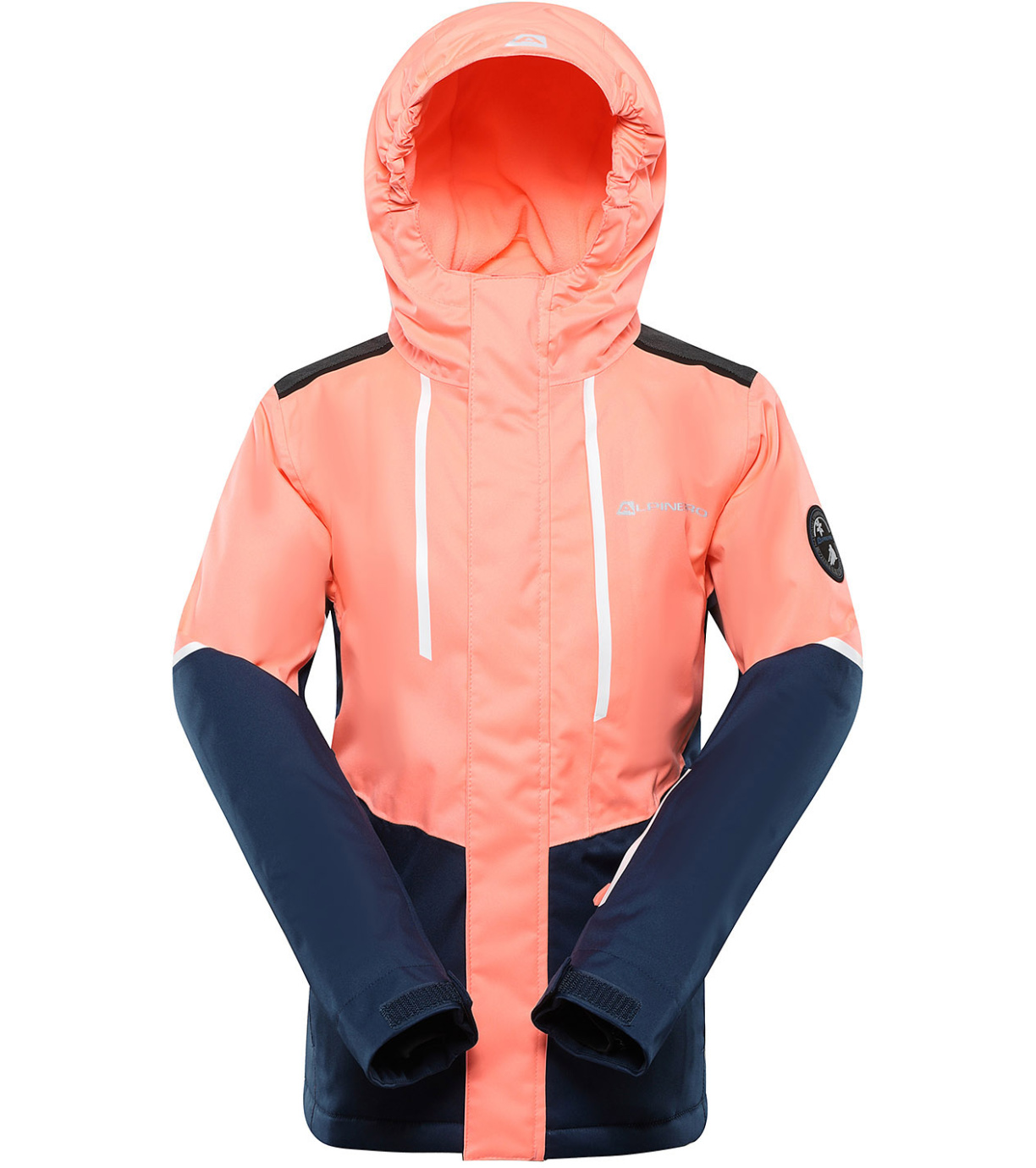 Alpine Pro Zaribo Detská lyžiarska bunda s Ptx membránou KJCB306 neon salmon 116-122